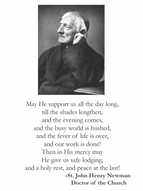 Saint John Henry Cardinal Newman Prayer Cards Doctor of the Church